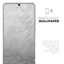 White Scratched Marble - Skin-Kit for the Samsung Galaxy S-Series S20, S20 Plus, S20 Ultra , S10 & others (All Galaxy Devices Available)