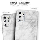 White Scratched Marble - Skin-Kit for the Samsung Galaxy S-Series S20, S20 Plus, S20 Ultra , S10 & others (All Galaxy Devices Available)
