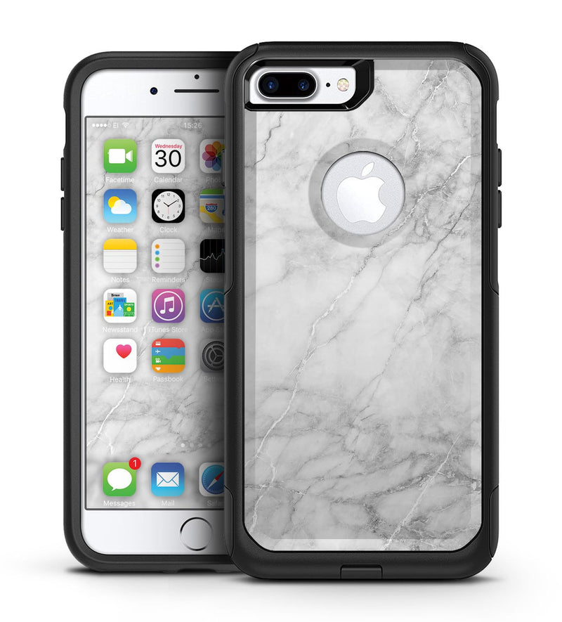 White Scratched Marble - iPhone 7 or 7 Plus Commuter Case Skin Kit
