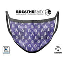 White Skulls on Purple Watercolor - Made in USA Mouth Cover Unisex Anti-Dust Cotton Blend Reusable & Washable Face Mask with Adjustable Sizing for Adult or Child