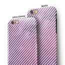 White Slanted Lines Over Pink Fumes iPhone 6/6s or 6/6s Plus 2-Piece Hybrid INK-Fuzed Case