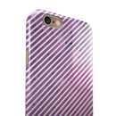 White Slanted Lines Over Pink Fumes iPhone 6/6s or 6/6s Plus 2-Piece Hybrid INK-Fuzed Case
