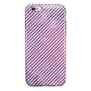 White Slanted Lines Over Pink Fumes iPhone 6/6s or 6/6s Plus 2-Piece Hybrid INK-Fuzed Case
