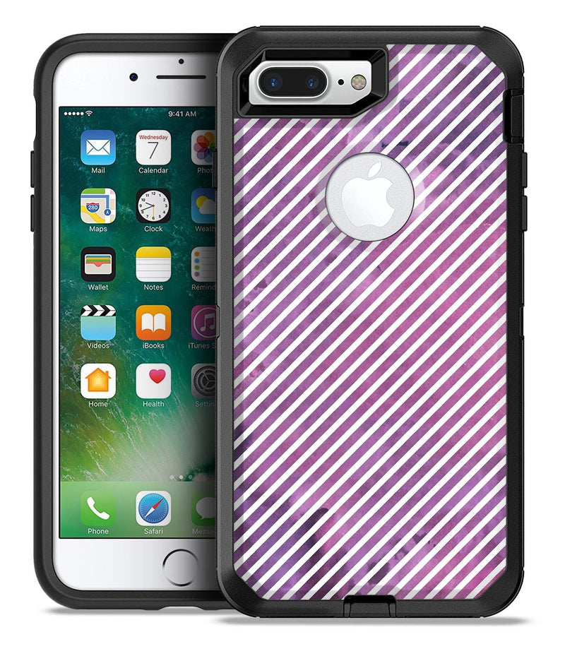 White Slanted Lines Over Pink Fumes - iPhone 7 Plus/8 Plus OtterBox Case & Skin Kits