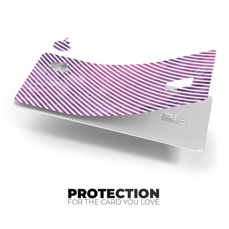 White Slanted Lines Over Pink Fumes - Premium Protective Decal Skin-Kit for the Apple Credit Card