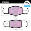 White Slanted Lines Over Pink Fumes - Made in USA Mouth Cover Unisex Anti-Dust Cotton Blend Reusable & Washable Face Mask with Adjustable Sizing for Adult or Child