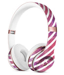 White Slanted Lines Over Pink and Purple Grunge Surface Full-Body Skin Kit for the Beats by Dre Solo 3 Wireless Headphones