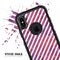 White Slanted Lines Over Pink and Purple Grunge Surface - Skin Kit for the iPhone OtterBox Cases