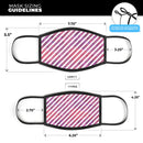 White Slanted Lines Over Pink and Purple Grunge Surface - Made in USA Mouth Cover Unisex Anti-Dust Cotton Blend Reusable & Washable Face Mask with Adjustable Sizing for Adult or Child