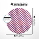 White Slanted Lines Over Pink and Purple Grunge Surface// WaterProof Rubber Foam Backed Anti-Slip Mouse Pad for Home Work Office or Gaming Computer Desk