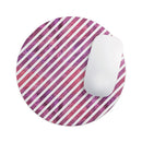 White Slanted Lines Over Pink and Purple Grunge Surface// WaterProof Rubber Foam Backed Anti-Slip Mouse Pad for Home Work Office or Gaming Computer Desk