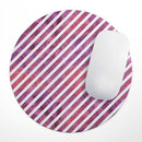 White Slanted Lines Over Pink and Purple Grunge Surface// WaterProof Rubber Foam Backed Anti-Slip Mouse Pad for Home Work Office or Gaming Computer Desk