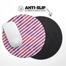 White Slanted Lines Over Pink and Purple Grunge Surface// WaterProof Rubber Foam Backed Anti-Slip Mouse Pad for Home Work Office or Gaming Computer Desk