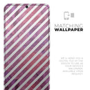 White Slanted Lines Over Pink and Purple Grunge Surface - Skin-Kit for the Samsung Galaxy S-Series S20, S20 Plus, S20 Ultra , S10 & others (All Galaxy Devices Available)