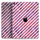 White Slanted Lines Over Pink and Purple Grunge Surface - Full Body Skin Decal for the Apple iPad Pro 12.9", 11", 10.5", 9.7", Air or Mini (All Models Available)