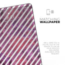 White Slanted Lines Over Pink and Purple Grunge Surface - Full Body Skin Decal for the Apple iPad Pro 12.9", 11", 10.5", 9.7", Air or Mini (All Models Available)