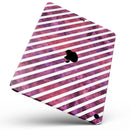 White Slanted Lines Over Pink and Purple Grunge Surface - Full Body Skin Decal for the Apple iPad Pro 12.9", 11", 10.5", 9.7", Air or Mini (All Models Available)
