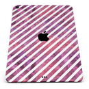White Slanted Lines Over Pink and Purple Grunge Surface - Full Body Skin Decal for the Apple iPad Pro 12.9", 11", 10.5", 9.7", Air or Mini (All Models Available)