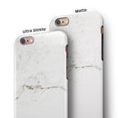 White Slight Grunge Marble Surface iPhone 6/6s or 6/6s Plus 2-Piece Hybrid INK-Fuzed Case