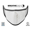 White Slight Grunge Marble Surface - Made in USA Mouth Cover Unisex Anti-Dust Cotton Blend Reusable & Washable Face Mask with Adjustable Sizing for Adult or Child