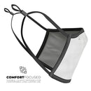 White Slight Grunge Marble Surface - Made in USA Mouth Cover Unisex Anti-Dust Cotton Blend Reusable & Washable Face Mask with Adjustable Sizing for Adult or Child