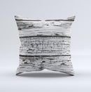 White Wide Aged Wood Planks Ink-Fuzed Decorative Throw Pillow