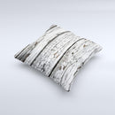 White Wide Aged Wood Planks Ink-Fuzed Decorative Throw Pillow