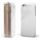 White and Black Marble Surface iPhone 6/6s or 6/6s Plus 2-Piece Hybrid INK-Fuzed Case