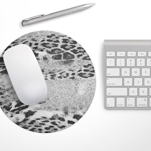 White and Black Real Leopard Print// WaterProof Rubber Foam Backed Anti-Slip Mouse Pad for Home Work Office or Gaming Computer Desk