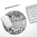 White and Black Real Leopard Print// WaterProof Rubber Foam Backed Anti-Slip Mouse Pad for Home Work Office or Gaming Computer Desk