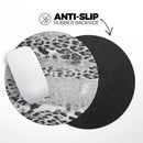 White and Black Real Leopard Print// WaterProof Rubber Foam Backed Anti-Slip Mouse Pad for Home Work Office or Gaming Computer Desk