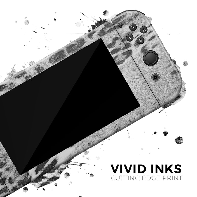 White and Black Real Leopard Print // Skin Decal Wrap Kit for Nintendo Switch Console & Dock, Joy-Cons, Pro Controller, Lite, 3DS XL, 2DS XL, DSi, or Wii