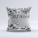 White and Black Real Leopard Print ink-Fuzed Decorative Throw Pillow