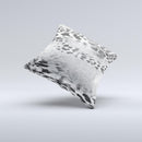 White and Black Real Leopard Print ink-Fuzed Decorative Throw Pillow