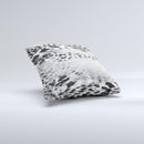 White and Black Real Leopard Print ink-Fuzed Decorative Throw Pillow