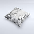 White and Black Real Leopard Print ink-Fuzed Decorative Throw Pillow