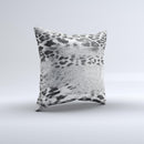 White and Black Real Leopard Print ink-Fuzed Decorative Throw Pillow