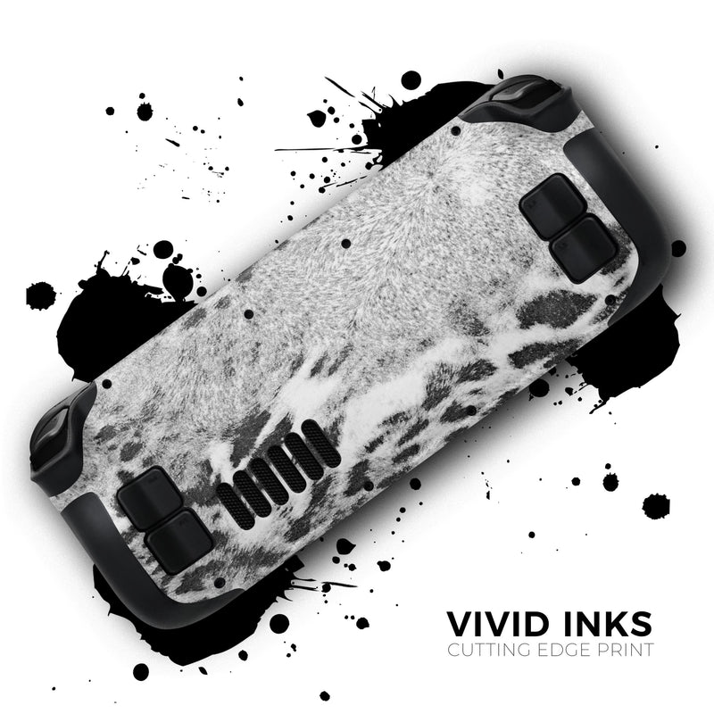 White and Black Real Leopard Print // Full Body Skin Decal Wrap Kit for the Steam Deck handheld gaming computer