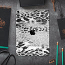 White and Black Real Leopard Print - Full Body Skin Decal for the Apple iPad Pro 12.9", 11", 10.5", 9.7", Air or Mini (All Models Available)