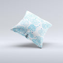 White and Blue Raining Yarn Clouds ink-Fuzed Decorative Throw Pillow