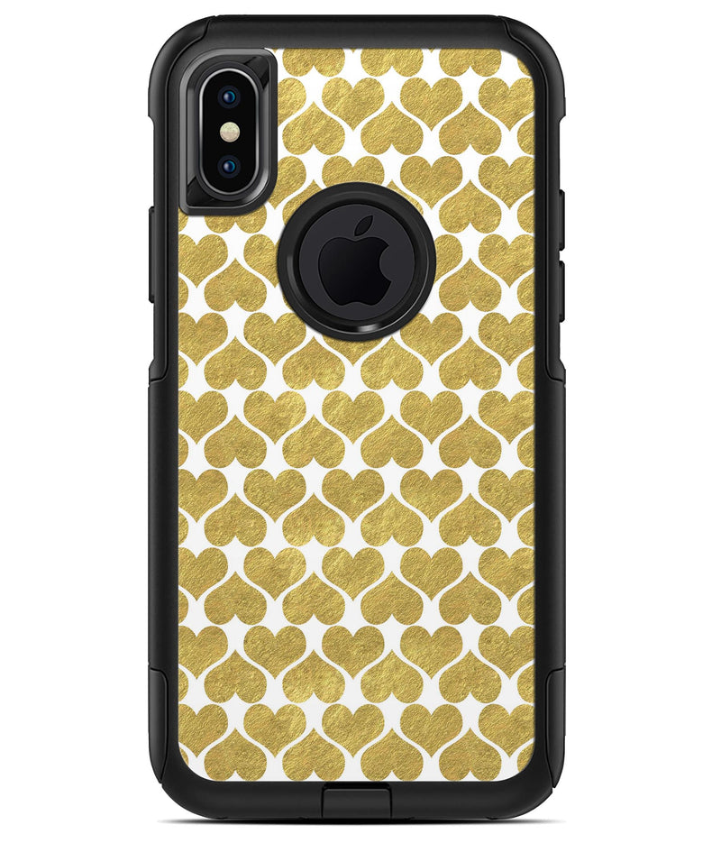 White and Gold Foil Hearts v11 - iPhone X OtterBox Case & Skin Kits