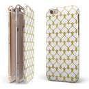 White and Gold Foil Hearts v13 iPhone 6/6s or 6/6s Plus 2-Piece Hybrid INK-Fuzed Case