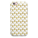 White and Gold Foil Hearts v13 iPhone 6/6s or 6/6s Plus 2-Piece Hybrid INK-Fuzed Case