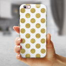 White and Gold Foil Polka v10 iPhone 6/6s or 6/6s Plus 2-Piece Hybrid INK-Fuzed Case