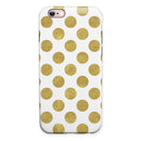 White and Gold Foil Polka v10 iPhone 6/6s or 6/6s Plus 2-Piece Hybrid INK-Fuzed Case