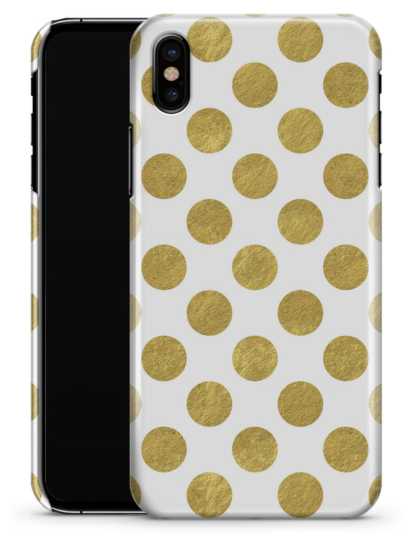 White and Gold Foil Polka v10 - iPhone X Clipit Case