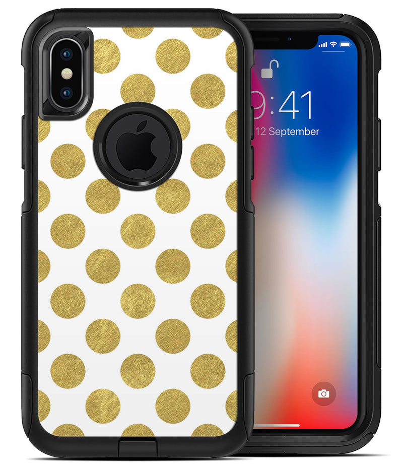White and Gold Foil Polka v10 - iPhone X OtterBox Case & Skin Kits