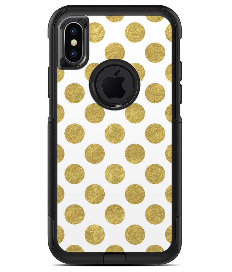 White and Gold Foil Polka v10 - iPhone X OtterBox Case & Skin Kits