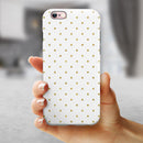 White and Gold Foil Polka v14 iPhone 6/6s or 6/6s Plus 2-Piece Hybrid INK-Fuzed Case