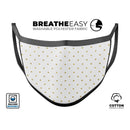 White and Gold Foil Polka v14 - Made in USA Mouth Cover Unisex Anti-Dust Cotton Blend Reusable & Washable Face Mask with Adjustable Sizing for Adult or Child